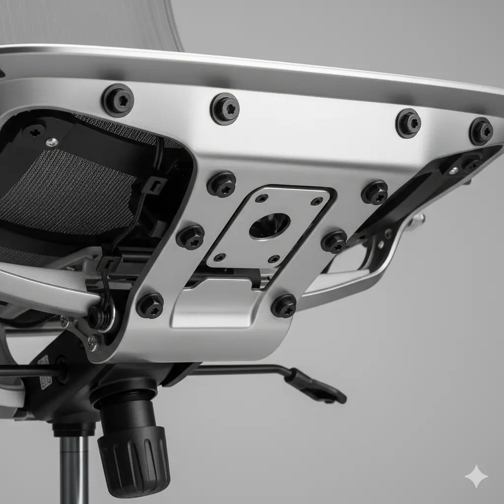 Cận cảnh mâm ghế xoay sau khi lắp hoàn thiện