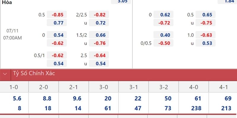 Minh họa tỷ lệ kèo 0.5: Cơ hội thắng thua rõ ràng